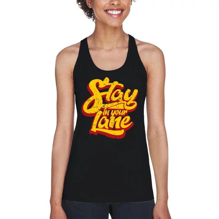 Stay In Your Lane Vintage Women's Racerback Tank