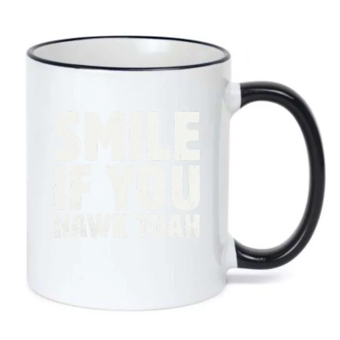 Smile If You Hawk Tuah 2024 Spit On That Thing Funny Meme Black Color Changing Mug