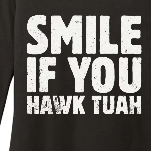 Smile If You Hawk Tuah 2024 Spit On That Thing Funny Meme Womens CVC Long Sleeve Shirt