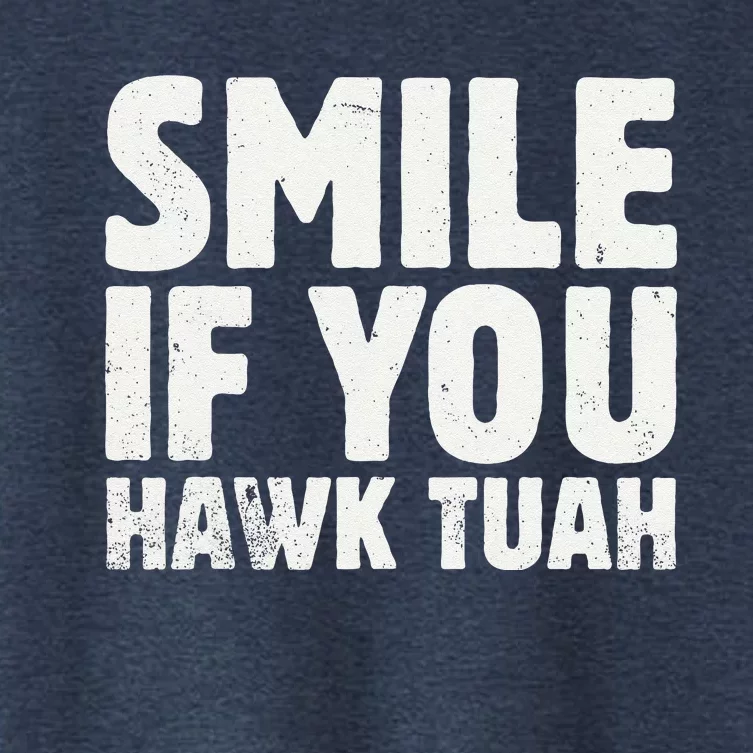 Smile If You Hawk Tuah 2024 Spit On That Thing Funny Meme Women's Crop Top Tee