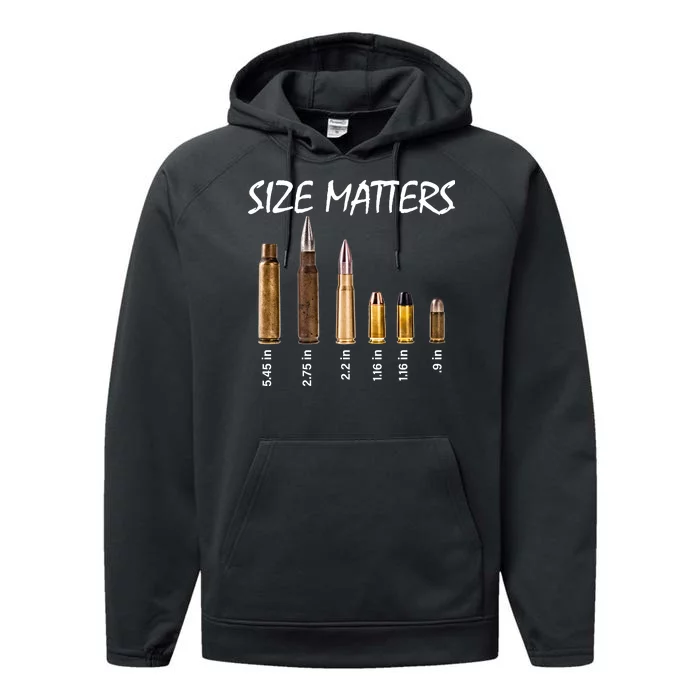 Size Matters Guns And Bullets Performance Fleece Hoodie