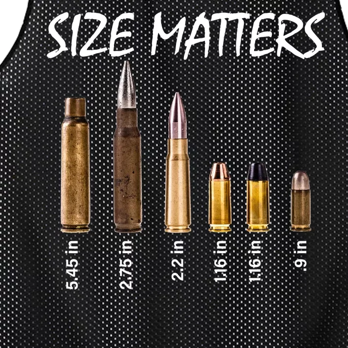 Size Matters Guns And Bullets Mesh Reversible Basketball Jersey Tank