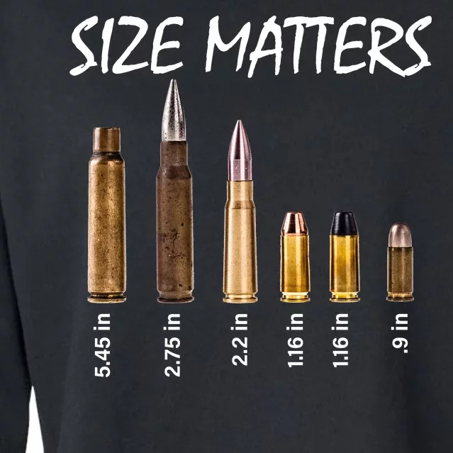 Size Matters Guns And Bullets Cropped Pullover Crew