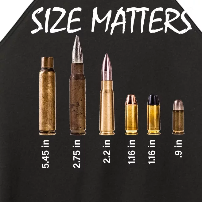 Size Matters Guns And Bullets Women’s Perfect Tri Rocker Tank