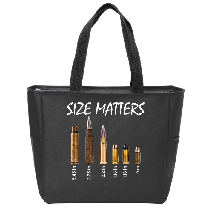 Size Matters Guns And Bullets Zip Tote Bag