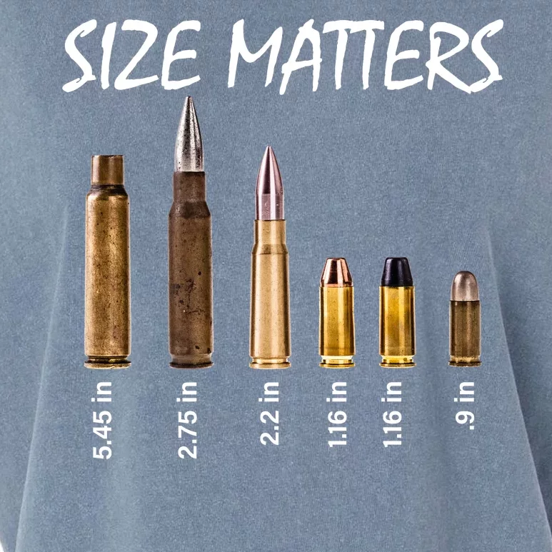 Size Matters Guns And Bullets Garment-Dyed Women's Muscle Tee