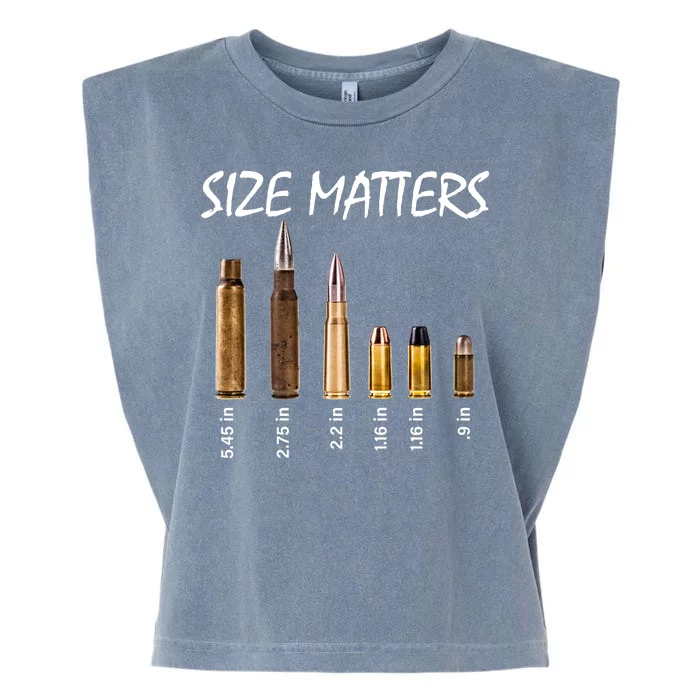 Size Matters Guns And Bullets Garment-Dyed Women's Muscle Tee