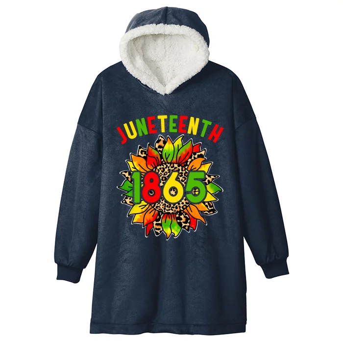 Sunflower Juneteenth 1865 Celebrates Black History Month Gift Hooded Wearable Blanket