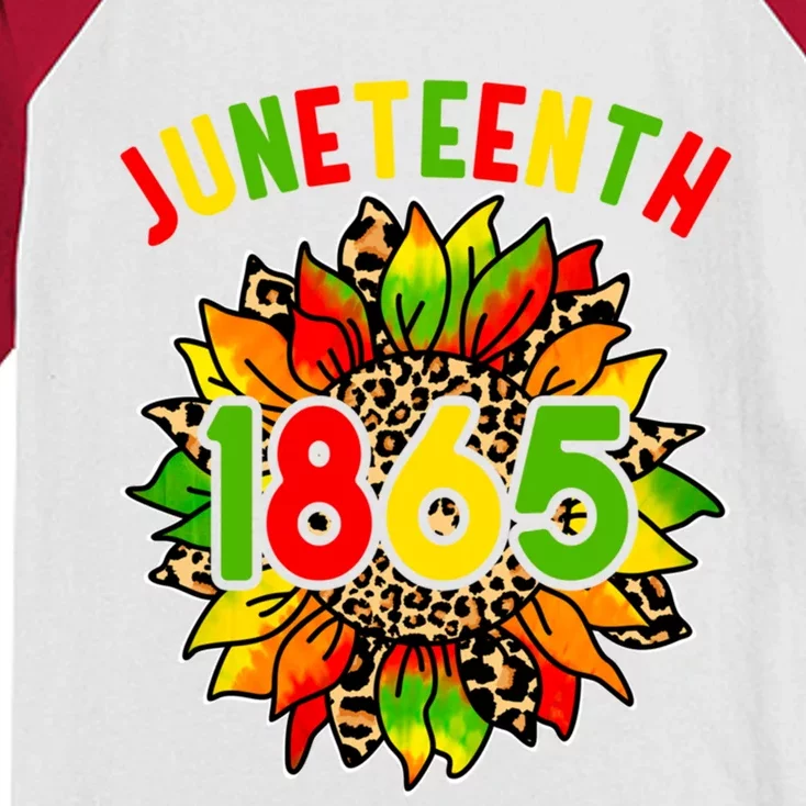 Sunflower Juneteenth 1865 Celebrates Black History Month Gift Kids Colorblock Raglan Jersey