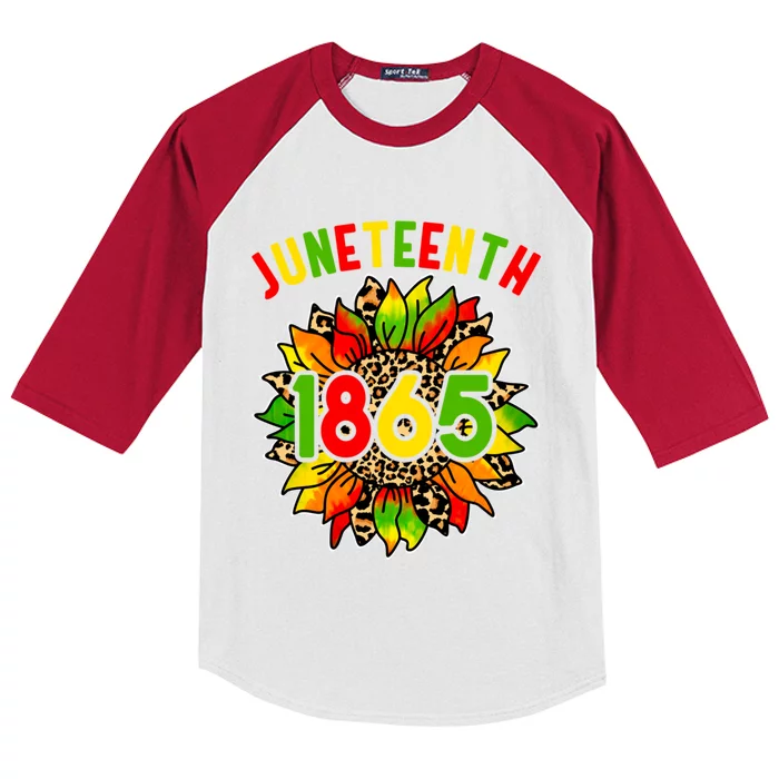 Sunflower Juneteenth 1865 Celebrates Black History Month Gift Kids Colorblock Raglan Jersey