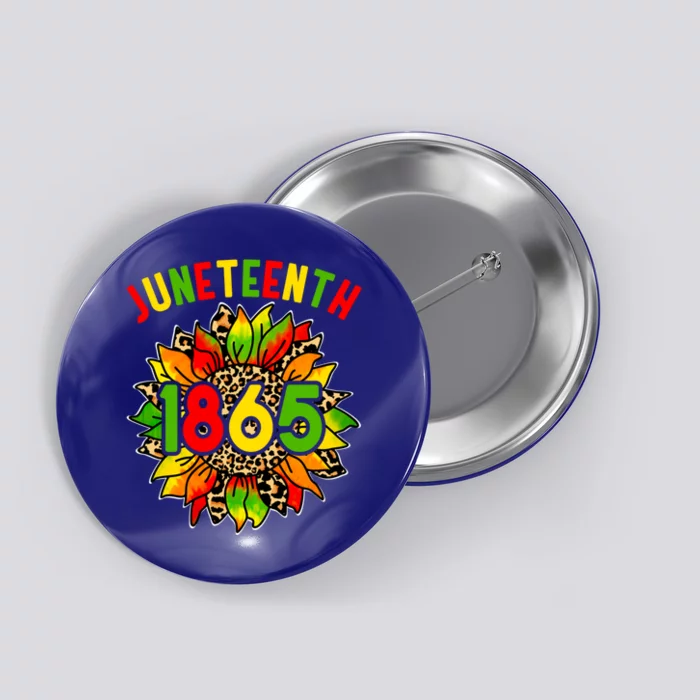 Sunflower Juneteenth 1865 Celebrates Black History Month Gift Button