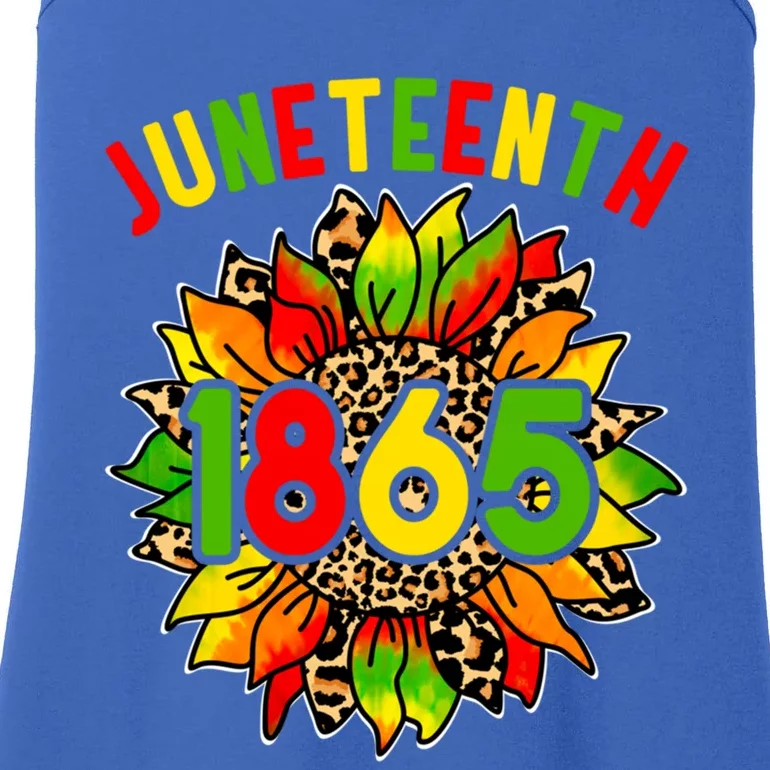 Sunflower Juneteenth 1865 Celebrates Black History Month Gift Ladies Essential Tank