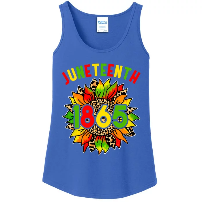 Sunflower Juneteenth 1865 Celebrates Black History Month Gift Ladies Essential Tank