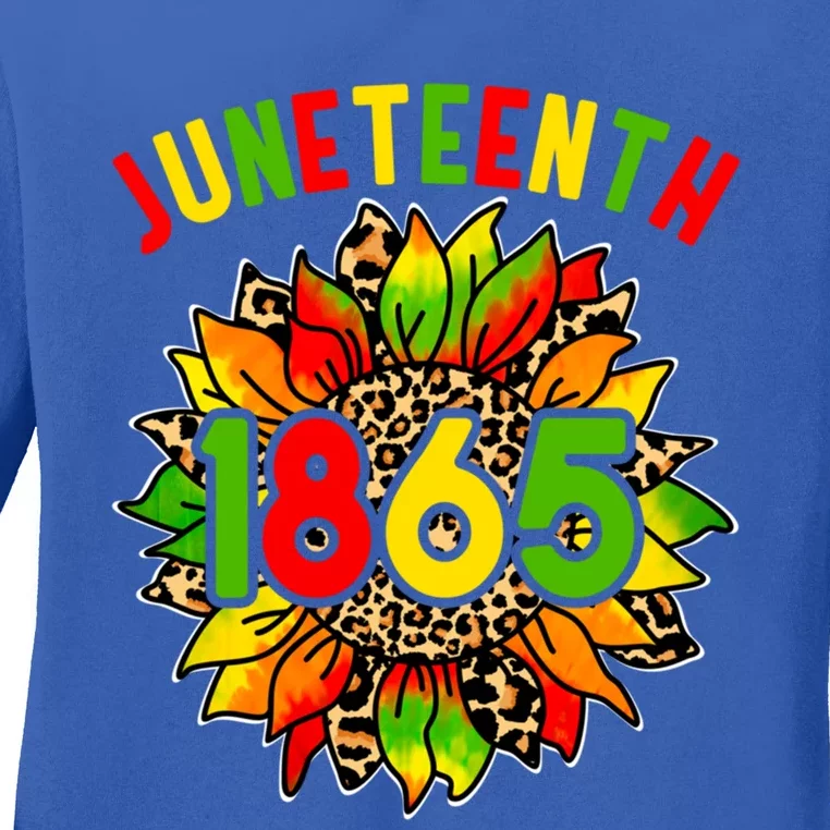 Sunflower Juneteenth 1865 Celebrates Black History Month Gift Ladies Long Sleeve Shirt