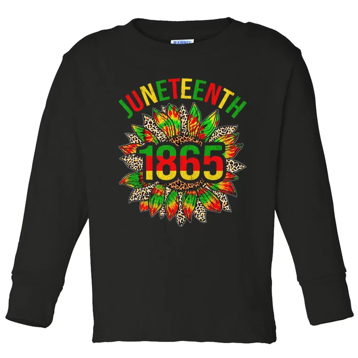 Sunflower Juneteenth 1865 Celebrates Black African American Toddler Long Sleeve Shirt