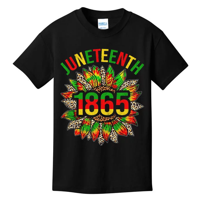 Sunflower Juneteenth 1865 Celebrates Black African American Kids T-Shirt