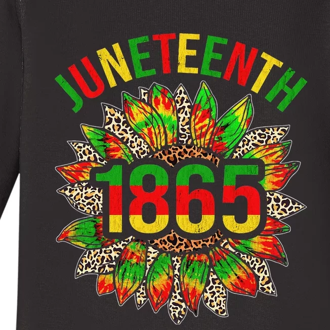 Sunflower Juneteenth 1865 Celebrates Black African American Baby Long Sleeve Bodysuit