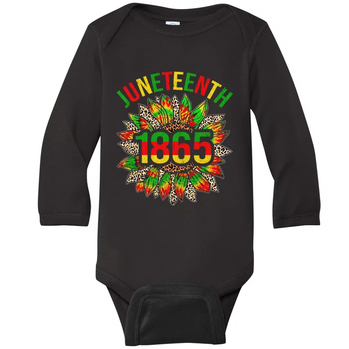 Sunflower Juneteenth 1865 Celebrates Black African American Baby Long Sleeve Bodysuit