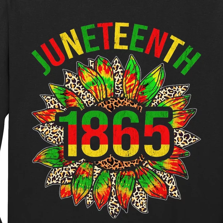 Sunflower Juneteenth 1865 Celebrates Black African American Tall Long Sleeve T-Shirt