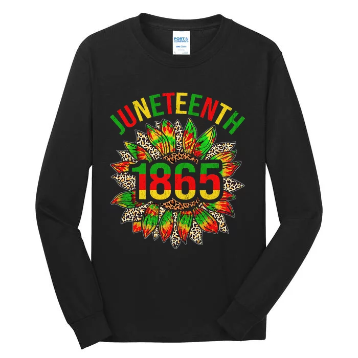 Sunflower Juneteenth 1865 Celebrates Black African American Tall Long Sleeve T-Shirt