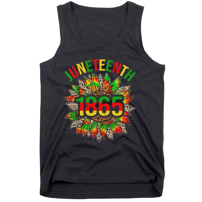 Sunflower Juneteenth 1865 Celebrates Black African American Tank Top