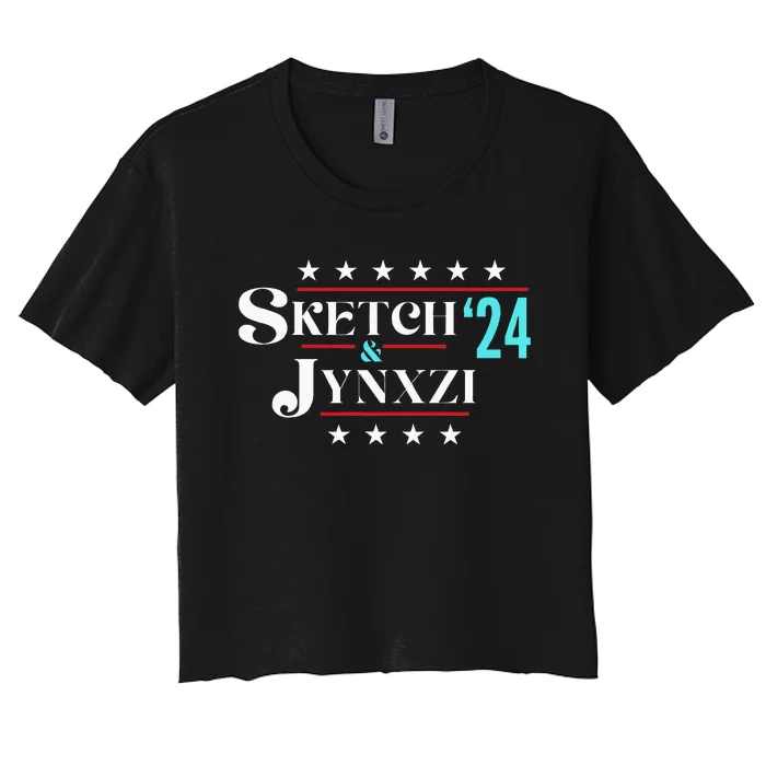 Sketch & Jynxzi 2024 Funny President Election Vote Streamer Women's Crop Top Tee