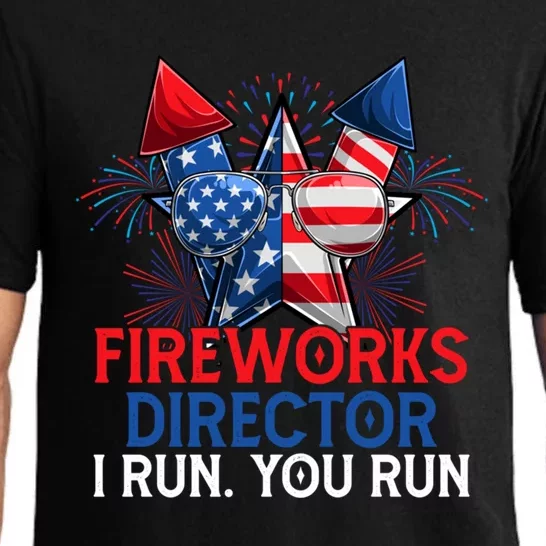 Sarcastic July 4 Meme If I Run You Run Firework Director Gift Pajama Set