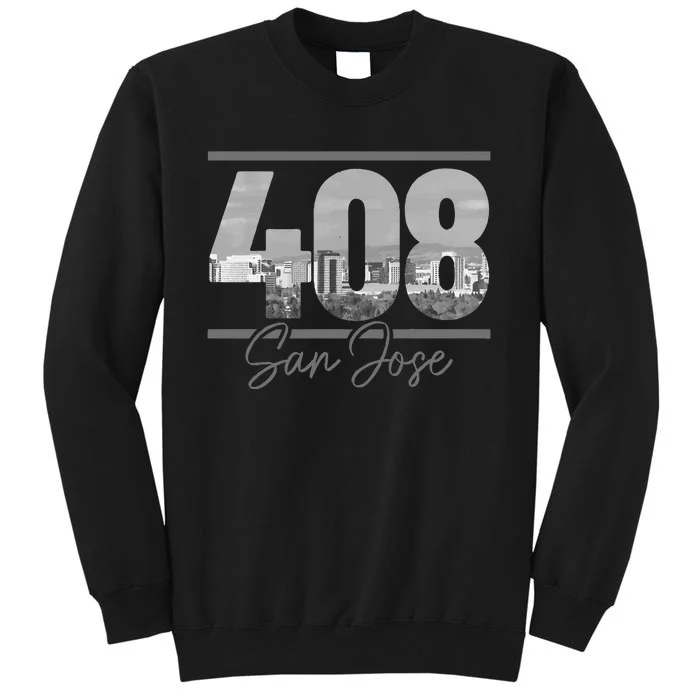 San Jose 408 Area Code Vintage Skyline California Sweatshirt