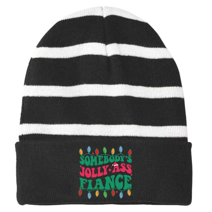 Somebody's Jolly Ass Fiance Striped Beanie with Solid Band