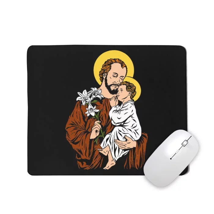 St Joseph and Child Jesus Consecration 2021 Catholic Saint Mousepad