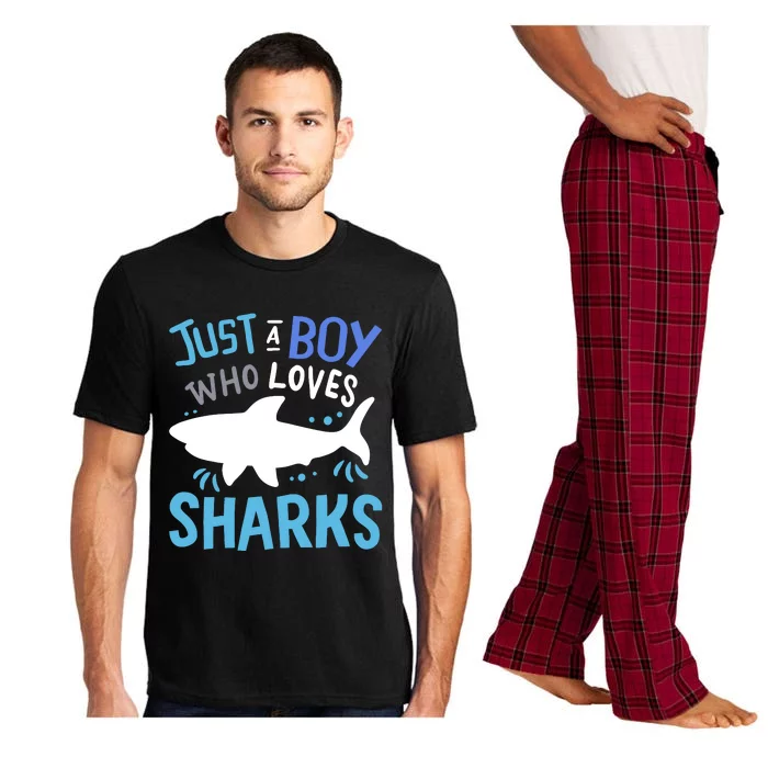 Shark Just A Boy Who Loves Sharks Gift Pajama Set