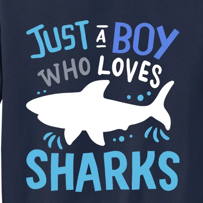 Shark Just A Boy Who Loves Sharks Gift Tall Sweatshirt