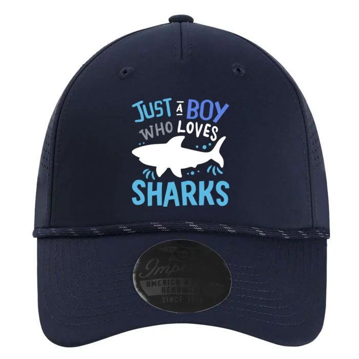 Shark Just A Boy Who Loves Sharks Gift Performance The Dyno Cap