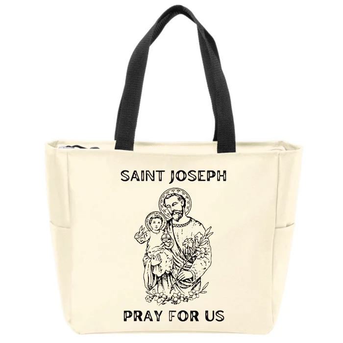 Saint Joseph All Saints Day, St Joseph, Catholic Zip Tote Bag