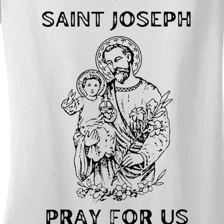 Saint Joseph All Saints Day, St Joseph, Catholic Women's V-Neck T-Shirt