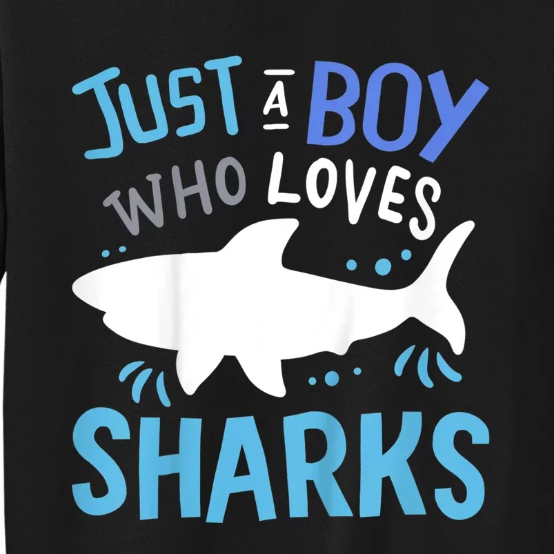 Shark Just A Boy Who Loves Sharks Gift Tall Sweatshirt