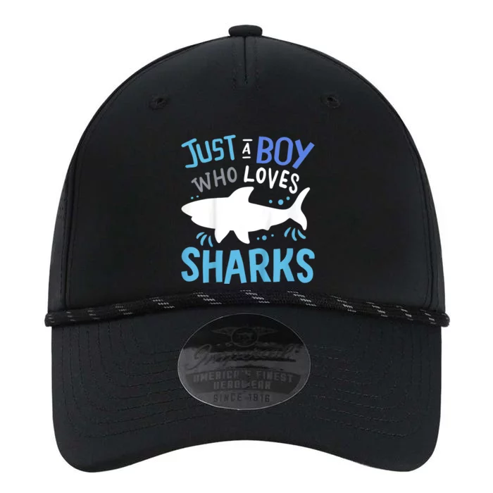 Shark Just A Boy Who Loves Sharks Gift Performance The Dyno Cap