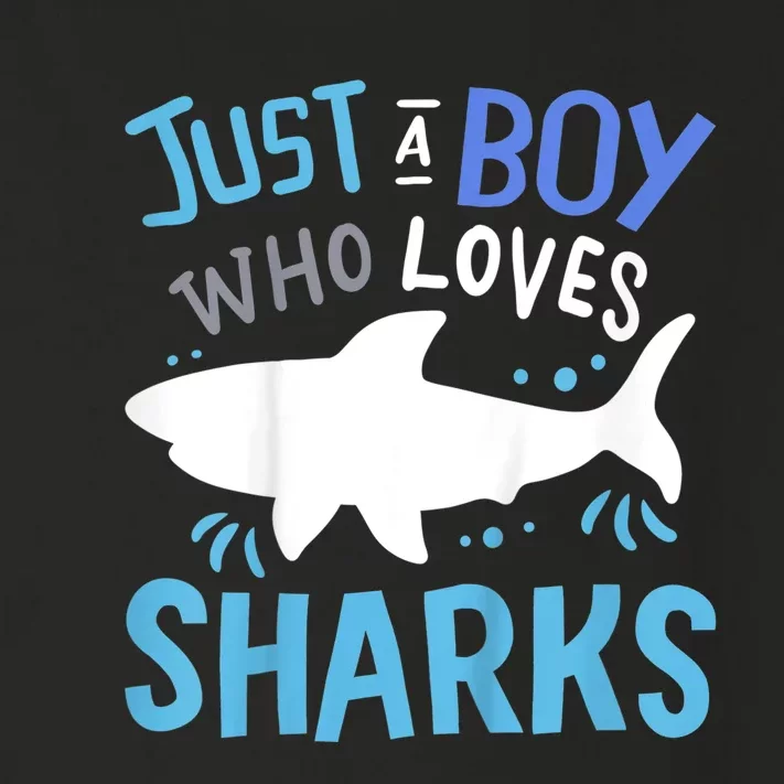 Shark Just A Boy Who Loves Sharks Gift Toddler Long Sleeve Shirt