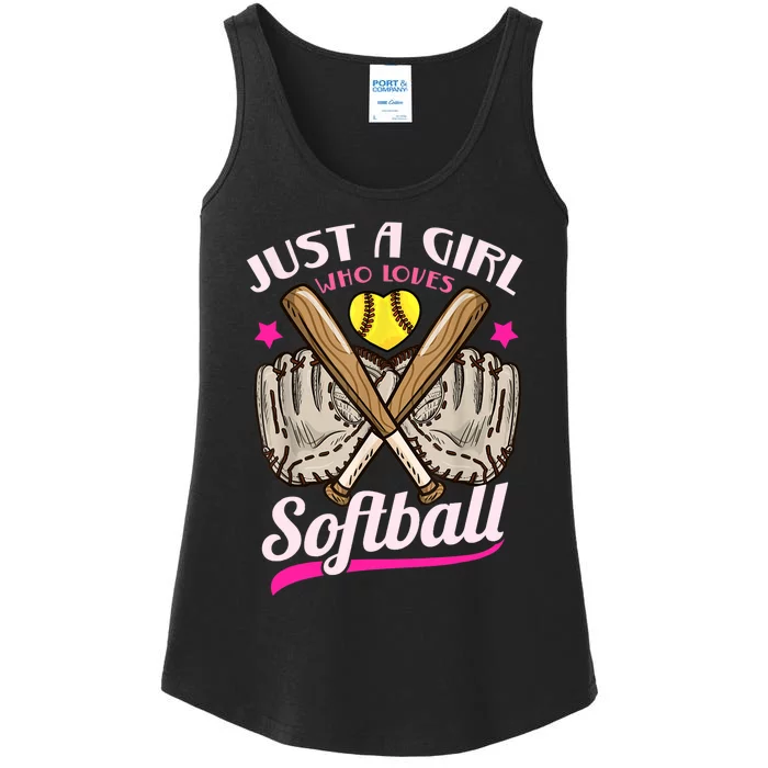 Softball Just A Girl Who Loves Softball Softball Player TShirt Ladies Essential Tank