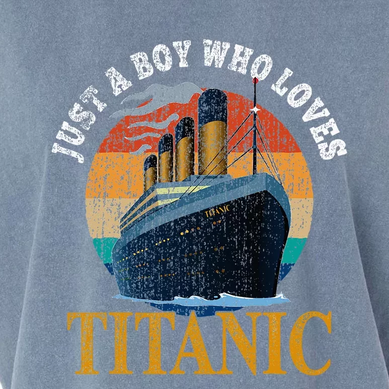 Ship Just A Boy Who Loves Titanic Boat Titanic Garment-Dyed Women's Muscle Tee