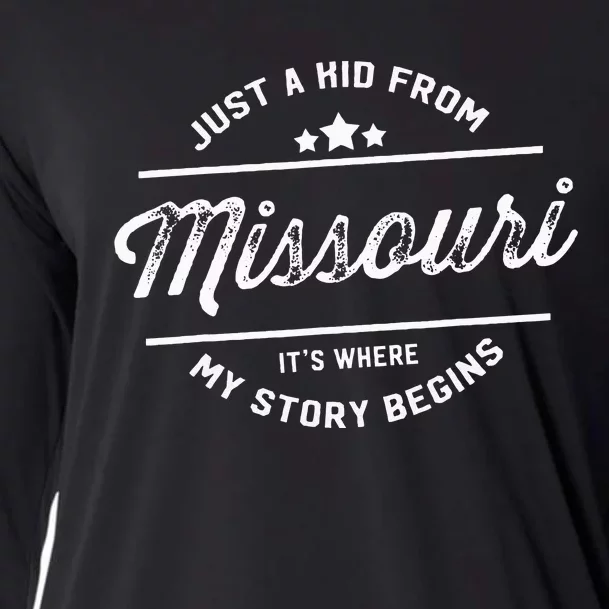 State Just A From Missouri Its Where My Story Begins Cooling Performance Long Sleeve Crew