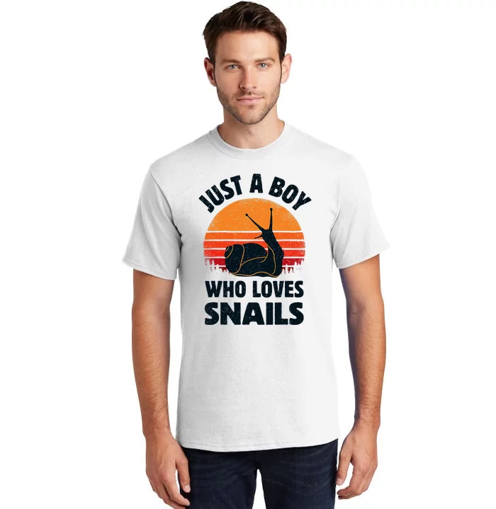 Snail Just A Boy Who Loves Snails Insects Retro Vintage Tall T-Shirt