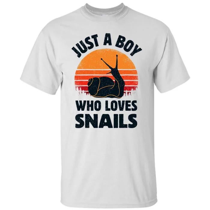 Snail Just A Boy Who Loves Snails Insects Retro Vintage Tall T-Shirt