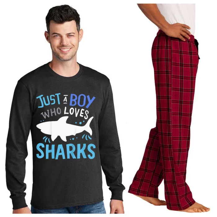 Shark Just A Who Loves Sharks Gift Long Sleeve Pajama Set