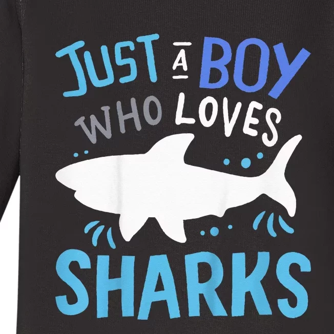 Shark Just A Who Loves Sharks Gift Baby Long Sleeve Bodysuit