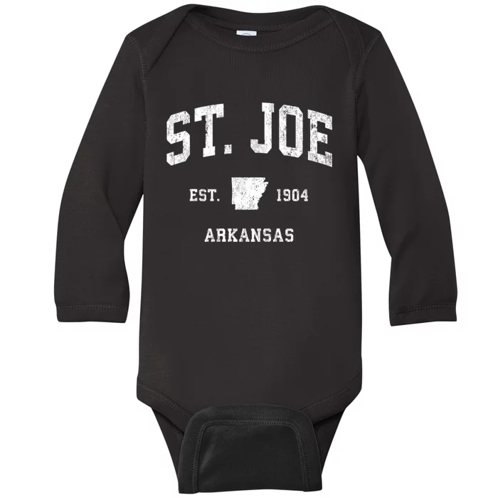 St. Joe Arkansas Ar Vintage Athletic Sports Baby Long Sleeve Bodysuit