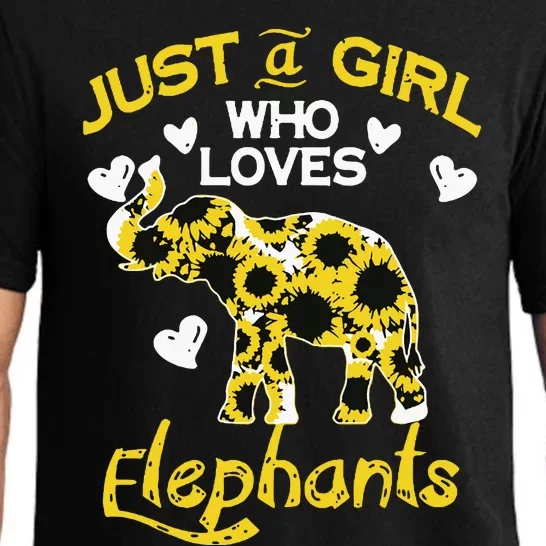 Sunflower Just A Girl Who Loves Elephants Pajama Set