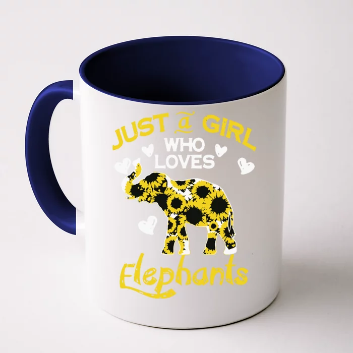 Sunflower Just A Girl Who Loves Elephants Front & Back Coffee Mug