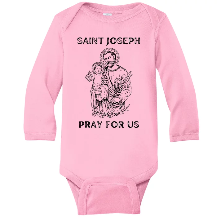 Saint Joseph  All Saints Day St Joseph Catholic Baby Long Sleeve Bodysuit