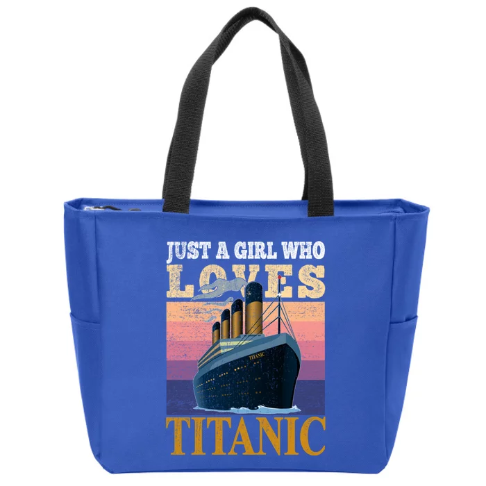 Ship Just A Who Loves Titanic Boat Titanic Meaningful Gift Zip Tote Bag